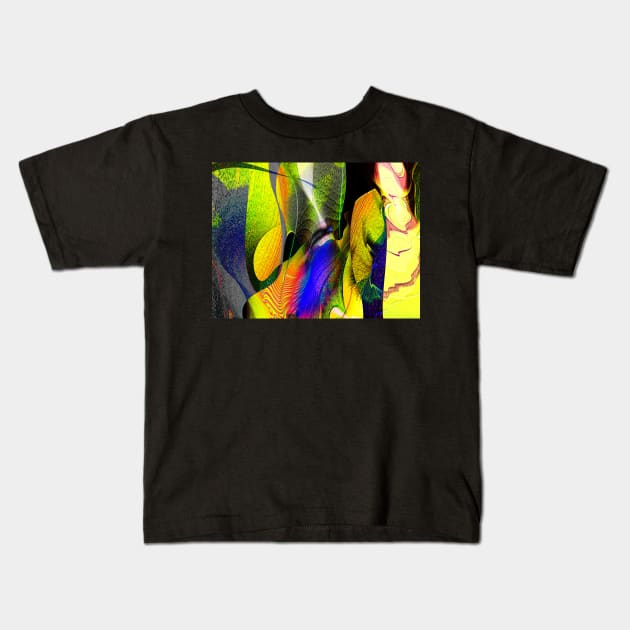 Three Layer Blender #1: Kneeling Woman abstract Kids T-Shirt by barrowda